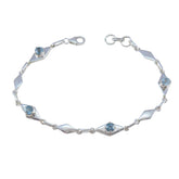 Bianca Featherlight Blue Links Bracelet for Everyday Glam Blue Topaz Blue